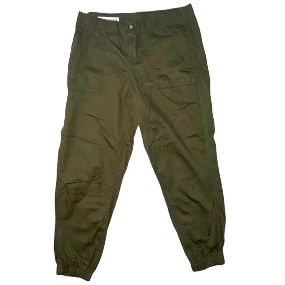 Vanilla Star Cinched Bottom Pants Green Khaki Joggers Button Waist Size 29/9 - Picture 1 of 8